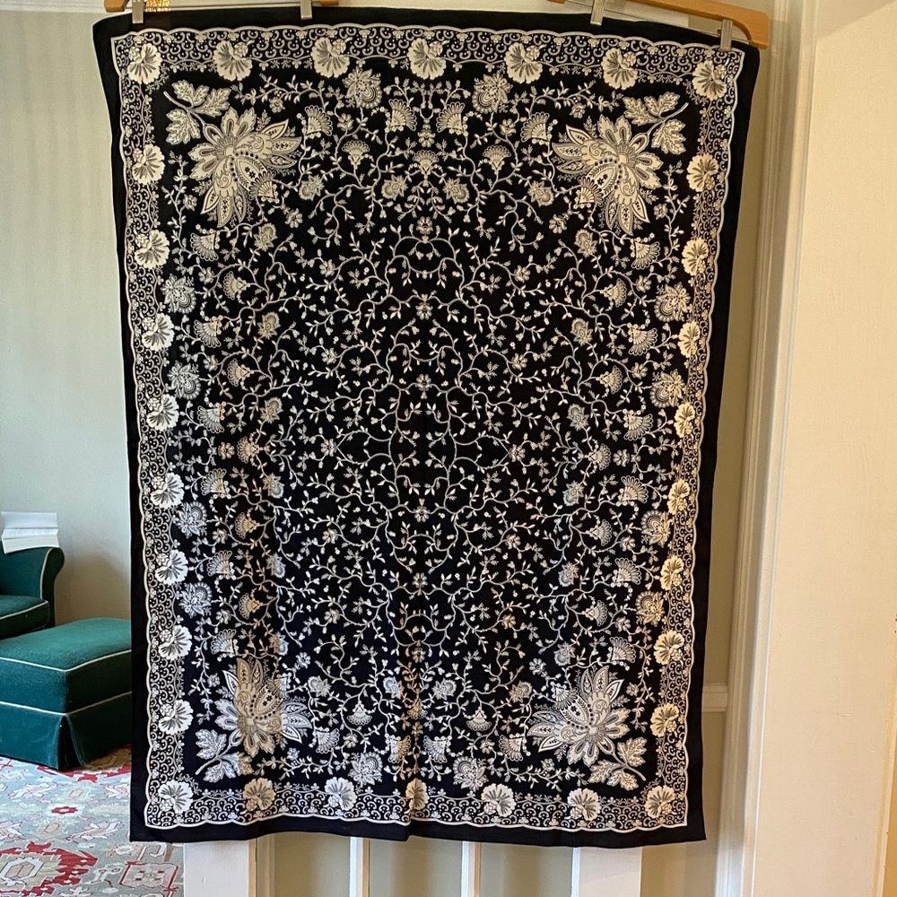J. Crew Sarong Wrap Cover Up, Black and White Bandana Print, One Size